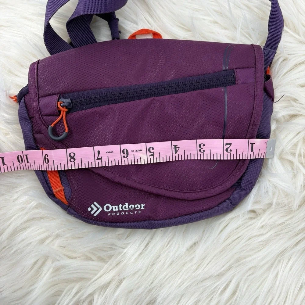 Outdoor Products Crossbody or bum bag rich purple color with grid‎ pattern